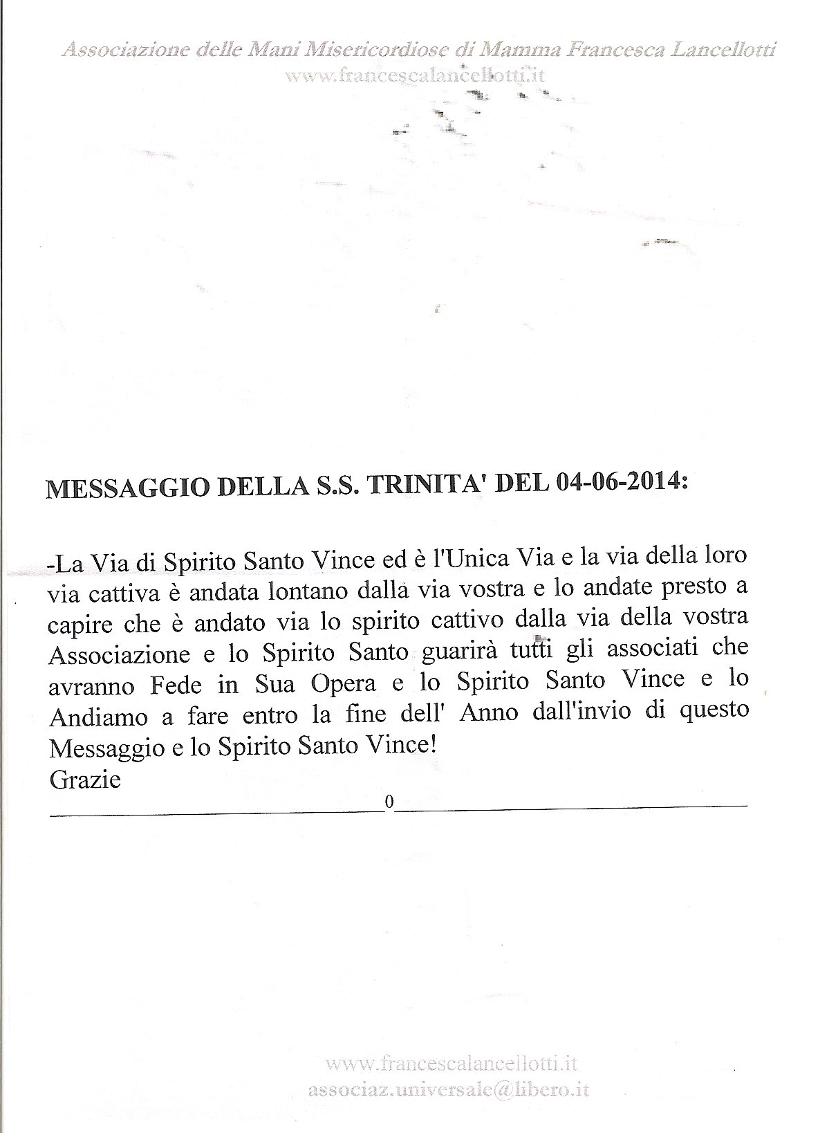 messaggio_SSTrinita_4_giugno_2014